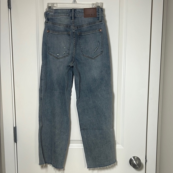 Judy Bloom Light Blue Denim Wide Leg Raw Hem Size 24 - Picture 4 of 7